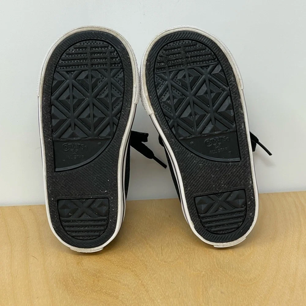 Converse * Ruffled Tongue Black/Buffalo Plaid Chuck Taylor High Top Sneakers